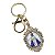 CHAVEIRO MOSQUETÃO APARECIDA MANTA AZUL STRASS OVAL DOURADO - Imagem 1