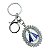 CHAVEIRO PRATEADO APARECIDA OVAL COM STRASS FUNDO PEROLADO - Imagem 1