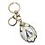 CHAVEIRO APARECIDA MOSQUETÃO DOURADO  perolado OVAL STRASS - Imagem 1