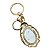 CHAVEIRO APARECIDA MOSQUETÃO DOURADO  perolado OVAL STRASS - Imagem 5