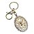 CHAVEIRO DOURADO ESPÍRITO SANTO OVAL STRASS RELIGIOSO SANTO - Imagem 1