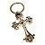 CHAVEIRO DOURADO STRASS CRUZ RELIGIOSO GRANDE SANTO SANTA - Imagem 4