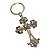 CHAVEIRO DOURADO STRASS CRUZ RELIGIOSO GRANDE SANTO SANTA - Imagem 1