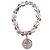 PULSEIRA FÉ COM CRISTAL ROSA PINGENTE FÉ RELIGIOSA - Imagem 1
