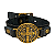 Pulseira Couro Preta Medalha São Bento Ouro Velho 2,8x24cm - Imagem 1