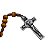 Terço Madeira Marrom Medalha Das Duas Cruzes 8mm Crucifixo - Imagem 4