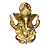 Ganesha 10cm Resina DOURADO Deus Da Prosperidade E Sabedoria - Imagem 3