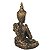Estatua Buda Hindu Tibetano Orando resina Ouro Velho 12cm - Imagem 2