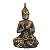 Estatua Buda Hindu Tibetano Orando resina Ouro Velho 12cm - Imagem 1