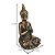 Estatua Buda Hindu Tibetano Orando resina Ouro Velho 12cm - Imagem 3