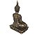 Estatua Buda Hindu resina c/ Base Ouro Velho 16 cm decoração - Imagem 4