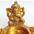 Incensário Porta Vela Resina Ganesha Dourado Com Brilho 8cm - Imagem 3