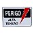 Placa DE Sinalização PERIGO ALTA TENSÃO 20 X 30CM HORIZONTAL - Imagem 1