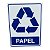 Placa adesiva Sinalização lixo papel 15x20 cm adesivo - Imagem 1