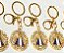 4 CHAVEIROS MOSQUETÃO DOURADO CÍRCULO APARECIDA STRASS santa - Imagem 3
