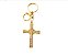 10 CHAVEIROS MOSQUETÃO DOURADO CRUZ GRANDE STRAS RELIGIOSO - Imagem 2