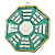 Quadro Feng Shui Baguá Espelhado TALISMÃ verde 14 CM - Imagem 2