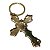 CHAVEIRO CRUZ SÃO BENTO DOURADO VERMELHO RELIGIOSO CRUCIFIXO - Imagem 3