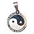 Pingente medalha Aço Inox Yin Yang 2 CM PRATA equilíbrio - Imagem 3