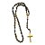 Terço FLORZINHA Nossa Senhora Aparecida contas 10 mm PRETO - Imagem 1