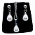 Conjunto Feminino Colar Brinco Aço Inox Pérola Gota Dágua - Imagem 12