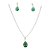Conjunto Colar Brinco zircônia Ponto Luz GOTA VERDE AÇO INOX - Imagem 2