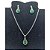 Conjunto Colar Brinco zircônia Ponto Luz GOTA VERDE AÇO INOX - Imagem 3
