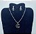 Conjunto Feminino AÇO INOX CHOKER Colar Brinco LUA PRATA - Imagem 2