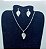 Conjunto Feminino AÇO INOX CHOKER Colar Brinco FOLHA PRATA - Imagem 8