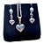 Conjunto Feminino AÇO INOX CHOKER Colar Brinco CORAÇÃO PRATA - Imagem 2