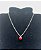 Colar CHOKER FEMININO AÇO INOX Ponto De Luz CORAÇÃO VERMELHO - Imagem 4