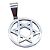 Pingente Aço inox medalha Estrela de Davi Salomão circulo - Imagem 1