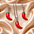 Conjunto Feminino AÇO INOX Colar Brinco PIMENTA VERMELHA - Imagem 9