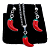 Conjunto Feminino AÇO INOX Colar Brinco PIMENTA VERMELHA - Imagem 3