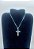 Colar CORRENTE AÇO INOXIDAVEL CRUZ RELEVO crucifixo 50 CM - Imagem 8
