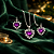 Conjunto Colar Brinco Coração ROXO Aço Inox Zircônia Luxo - Imagem 1