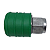 Engate Rápido 1/4 X Rosca 1/4 Fêmea Com Capa Em Nylon Verde - Imagem 1