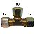 Tee União Porca Anilha Redução Tubos 12mm X 10mm X 12mm - Imagem 2