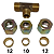 Tee União Porca Anilha Redução Tubos 12mm X 10mm X 12mm - Imagem 3