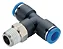 Tee Macho Central Instantâneo Tubo 8mm x 1/4 Npt - Imagem 1