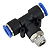 Tee Macho Central Instantâneo Tubo 6mm x 1/2 Npt - Imagem 1