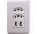 TOMADA DE PAREDE TRIPOLAR USB 2.0 110/250V ONEX EX-5612T - Imagem 1
