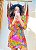 CONJUNTO LASTEX ESTAMPADO -CURTO - VERÃO  -ROSA- CREPE - Imagem 1
