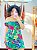 VESTIDO LASTEX ESTAMPADO MANGA CURTA -CURTO - VERÃO  -VERDE- CREPE - Imagem 3