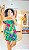 VESTIDO LASTEX ESTAMPADO MANGA CURTA -CURTO - VERÃO  -VERDE- CREPE - Imagem 2