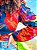 CROPPED BOTÃO-  COLEÇÃO - TROPICAL VIBRANTE-AZUL E VERMELHO - Imagem 4
