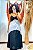 VESTIDO BICOLOR - OUTONO-LINHO - PRETO - Imagem 1