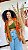 KIMONO  - FLOR DO SERTÃO -LARANJA E VERDE - VISCOSE PRÉ LAVADO - Imagem 1