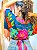 CROPPED MORCEGO - FLORES- ROSA E AZUL -VISCOSE PRÉ LAVADO - Imagem 3