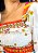 BLUSA PRINCESA - LÍDIA - BOHO - BRANCO E LARANJA-VISCOSE PRÉ LAVADO - Imagem 2